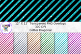 Glitter Diagonal Line Transparent Paper Overlay - Seamless